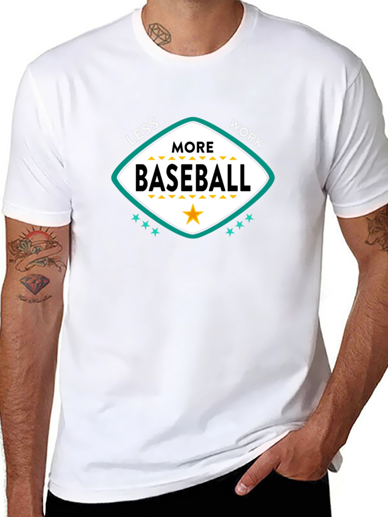 Less Work More Baseball Graphic T-Shirt