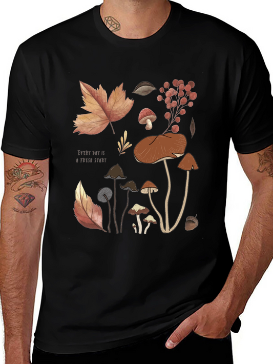 Autumnal Mushroom Graphic T-Shirt - Fresh Start Design