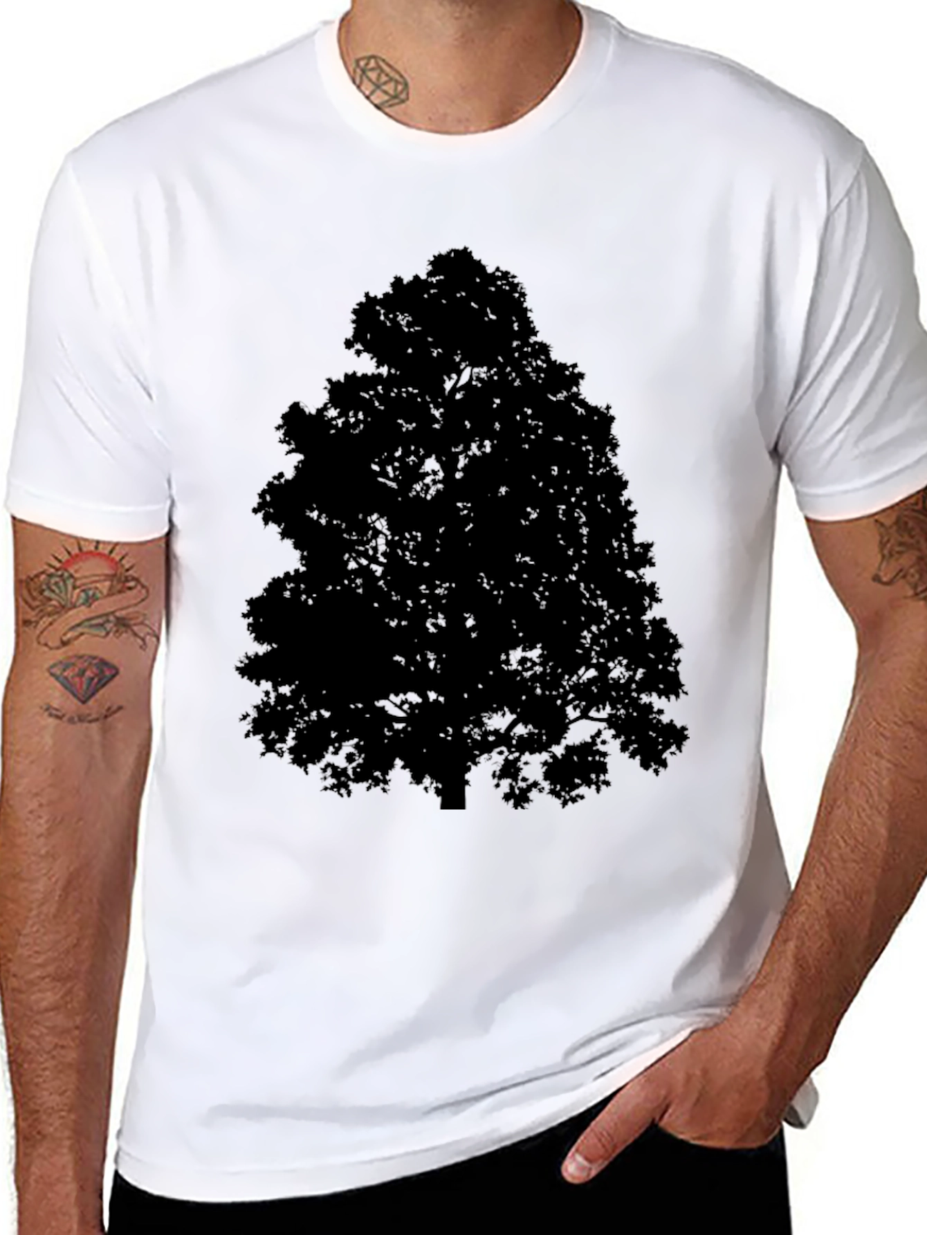 Silhouette Tree Graphic Tee - Mens Black T-Shirt