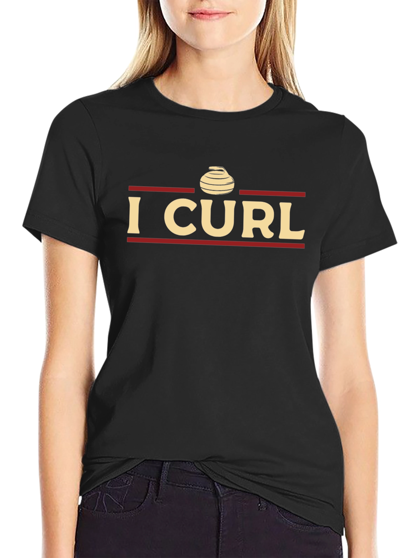 I Curl T-Shirt - Curling Stone Graphic Tee