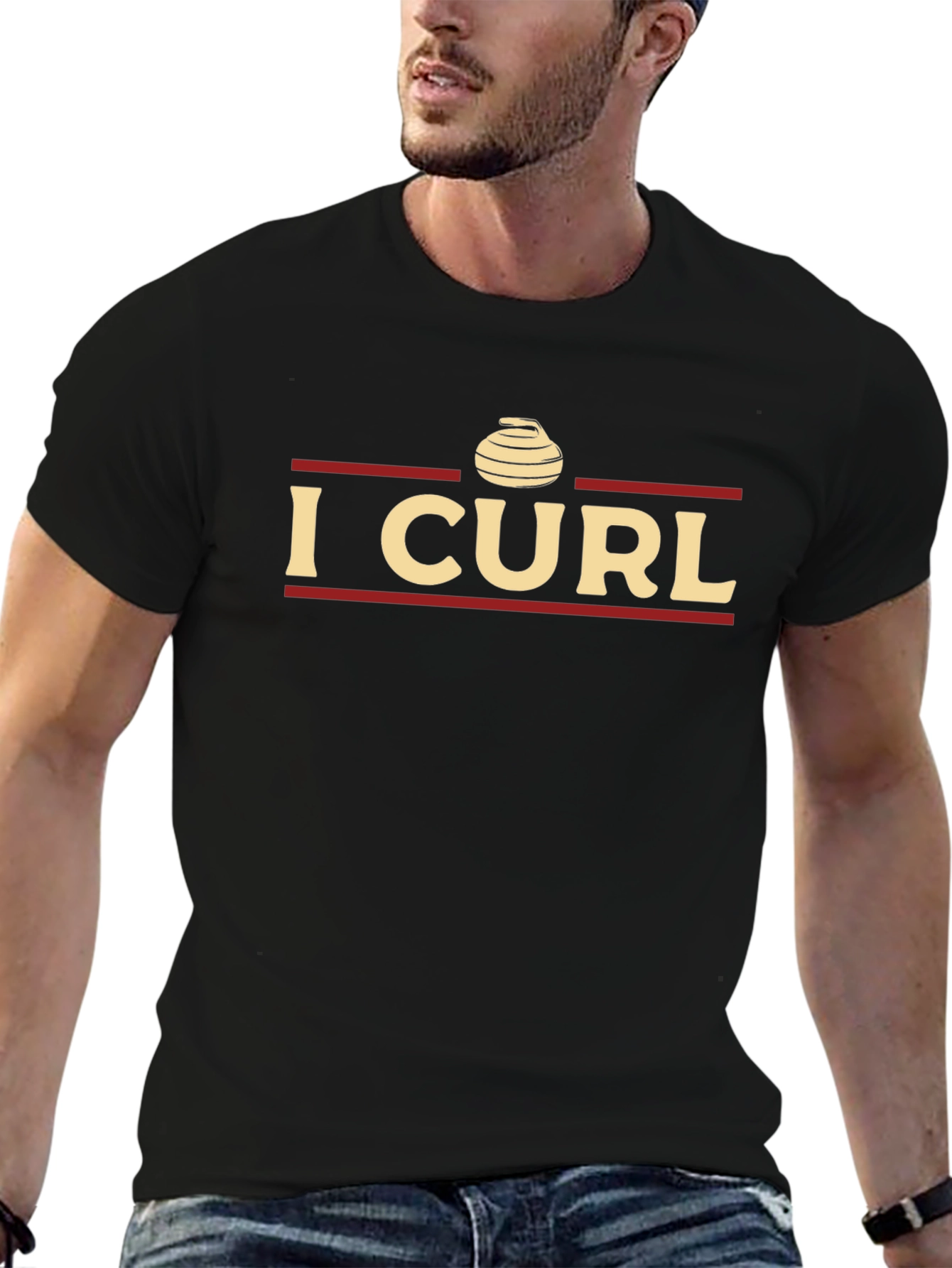 I Curl T-Shirt - Curling Stone Graphic Tee