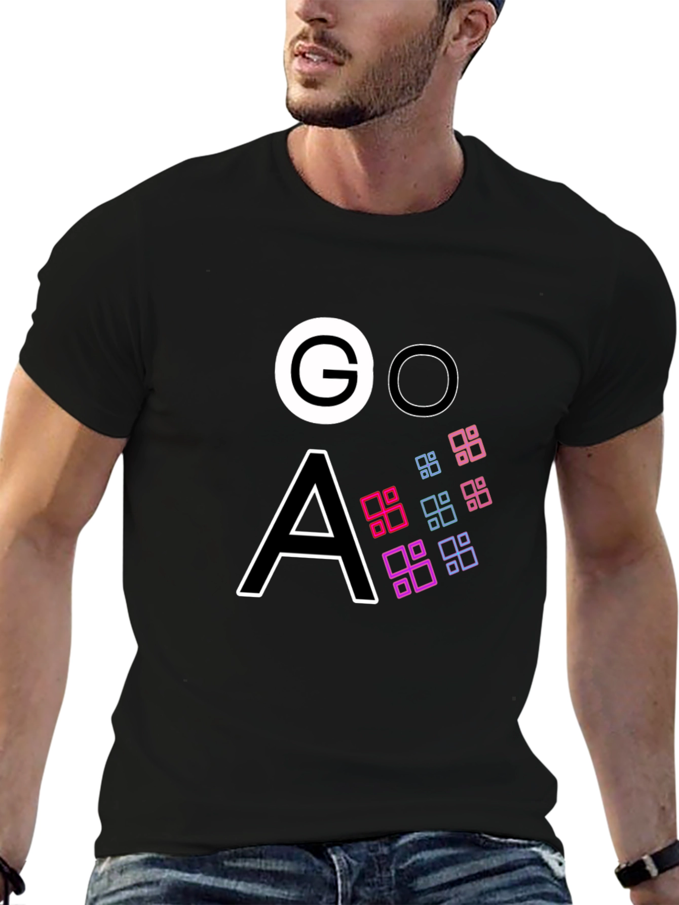 Modern GOA Graphic Black T-Shirt