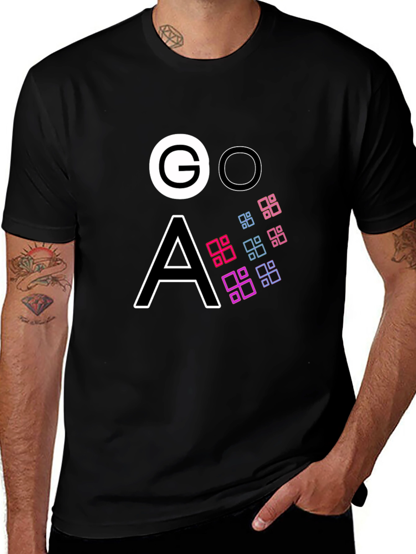 Modern GOA Graphic Black T-Shirt