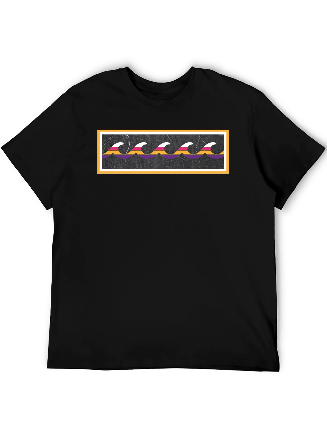 Retro Wave Graphic Black T-Shirt