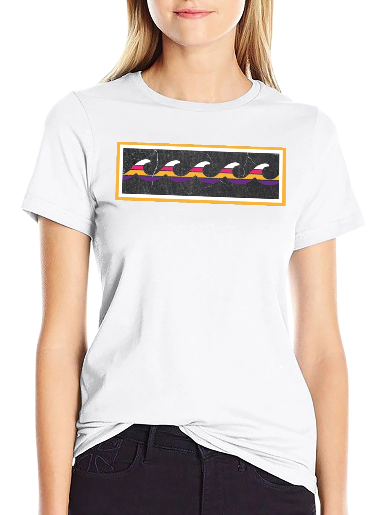 Retro Wave Graphic Black T-Shirt