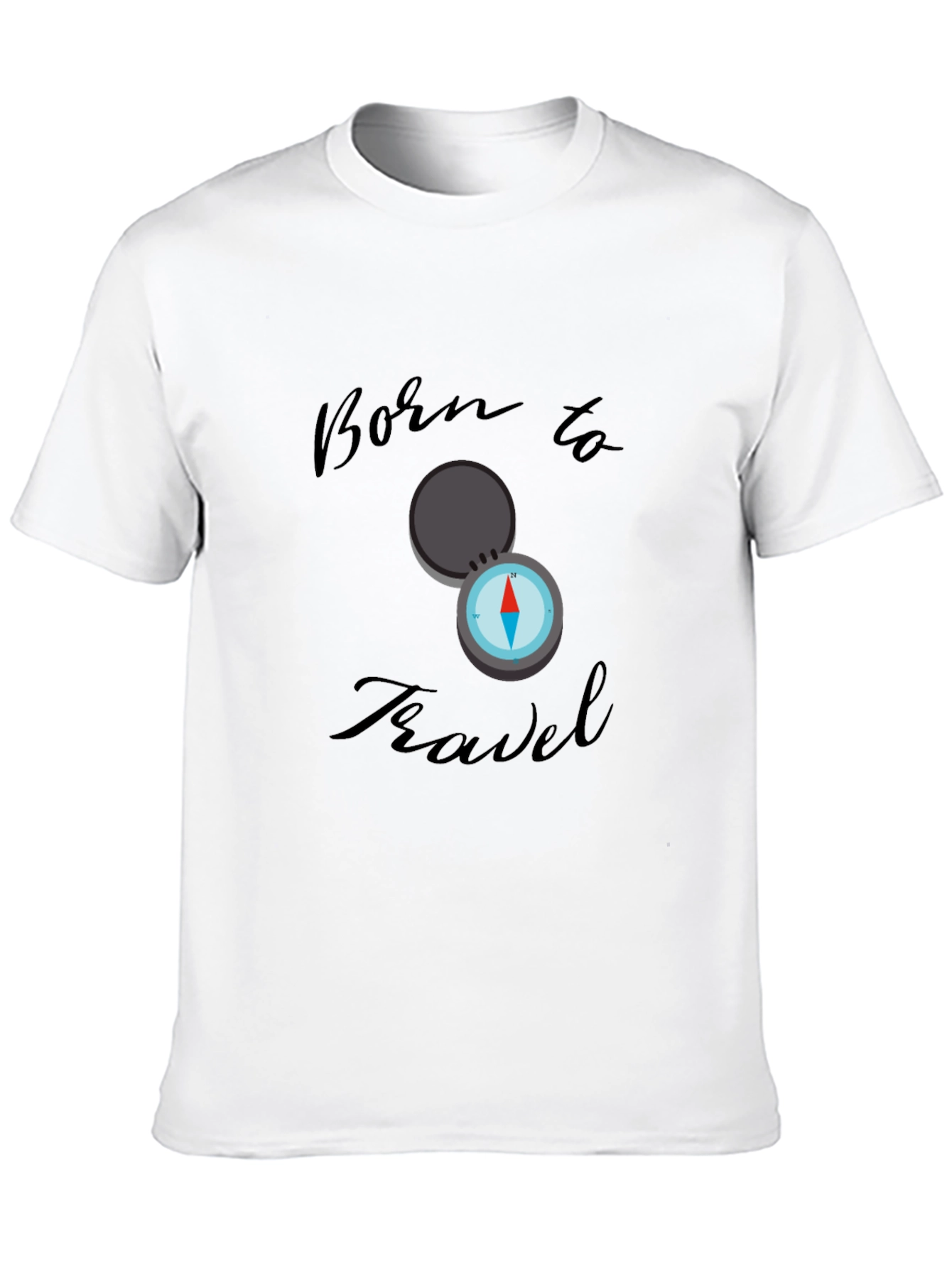 Born to Travel Compass Graphic Tee - Black