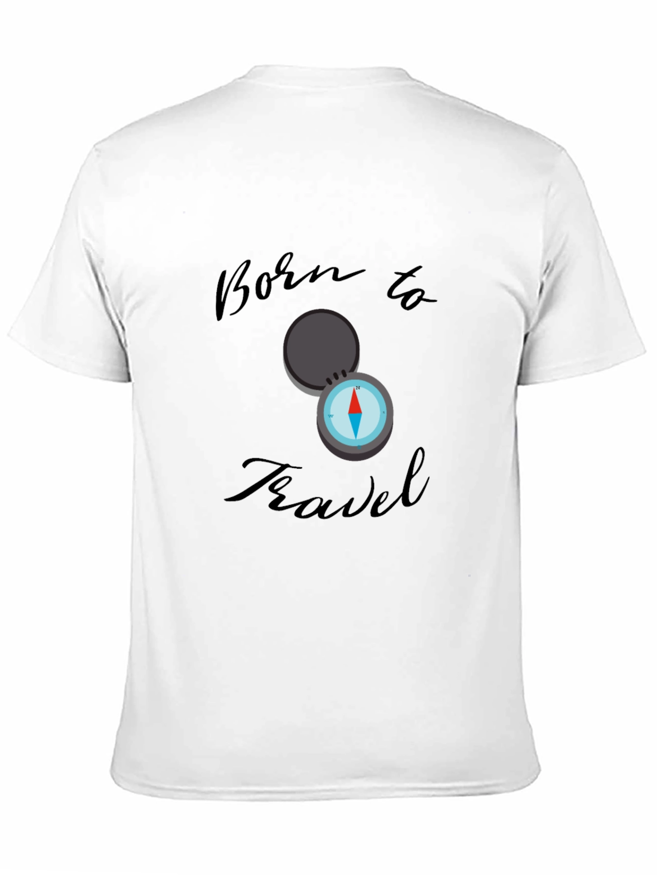 Born to Travel Compass Graphic Tee - Black