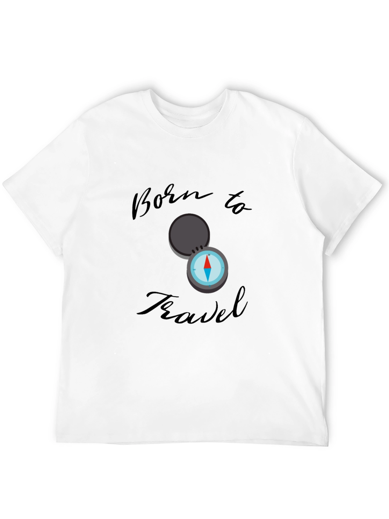 Born to Travel Compass Graphic Tee - Black