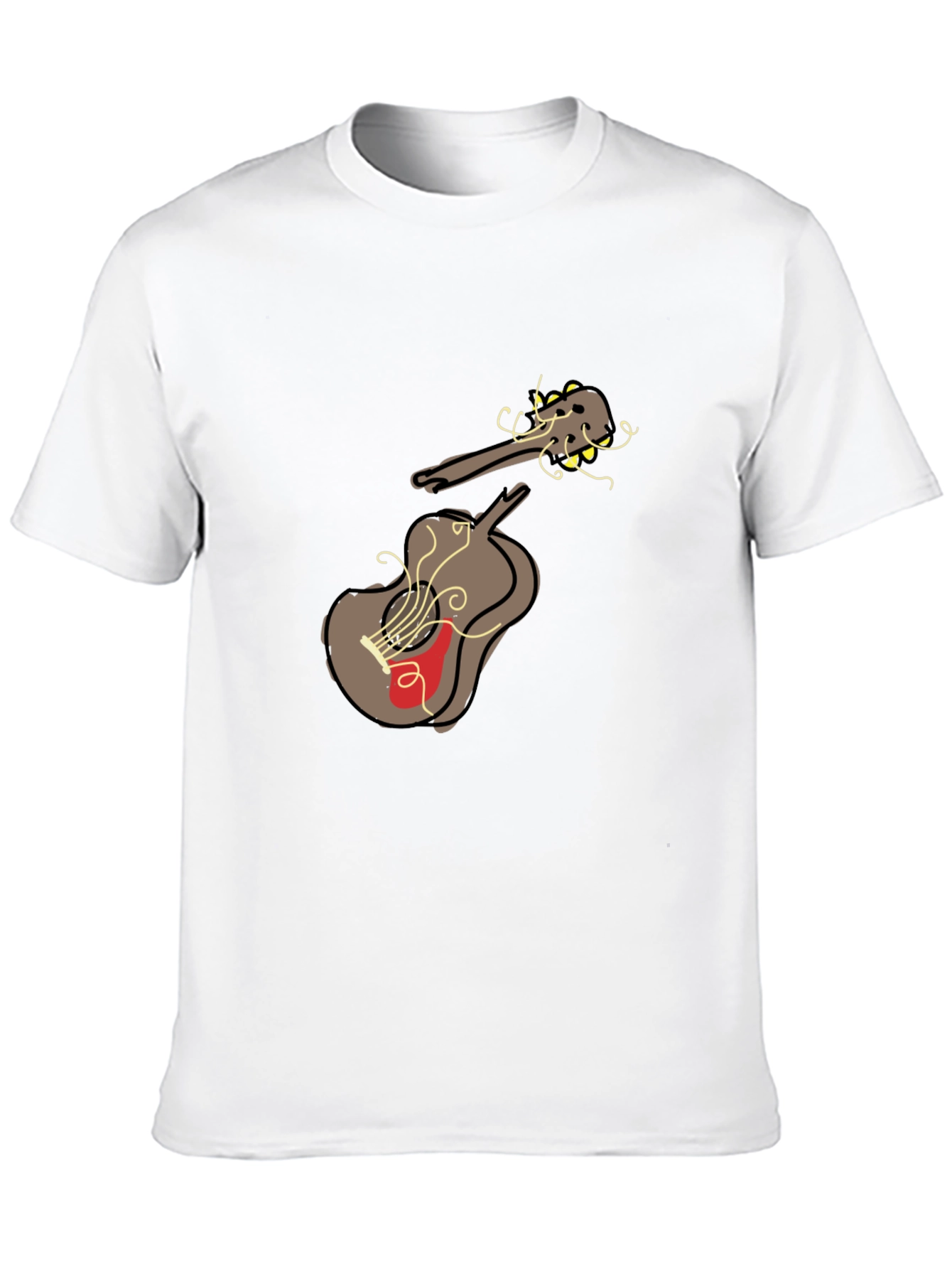 Abstract Guitar Graphic Tee - Unisex Black T-Shirt