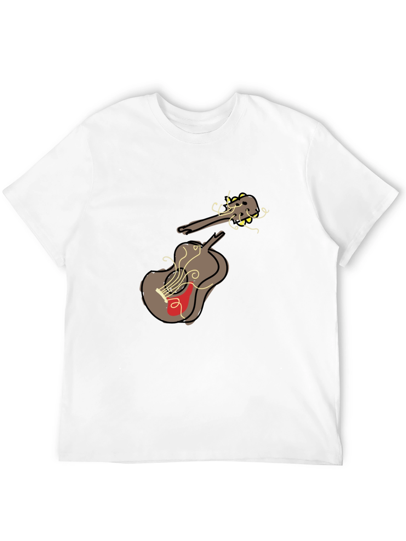 Abstract Guitar Graphic Tee - Unisex Black T-Shirt