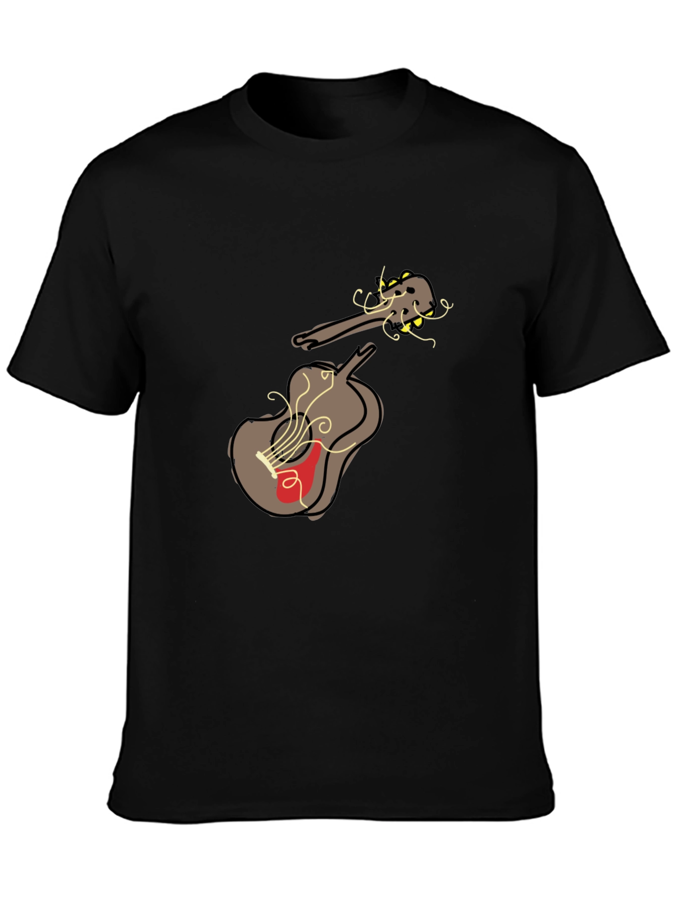 Abstract Guitar Graphic Tee - Unisex Black T-Shirt