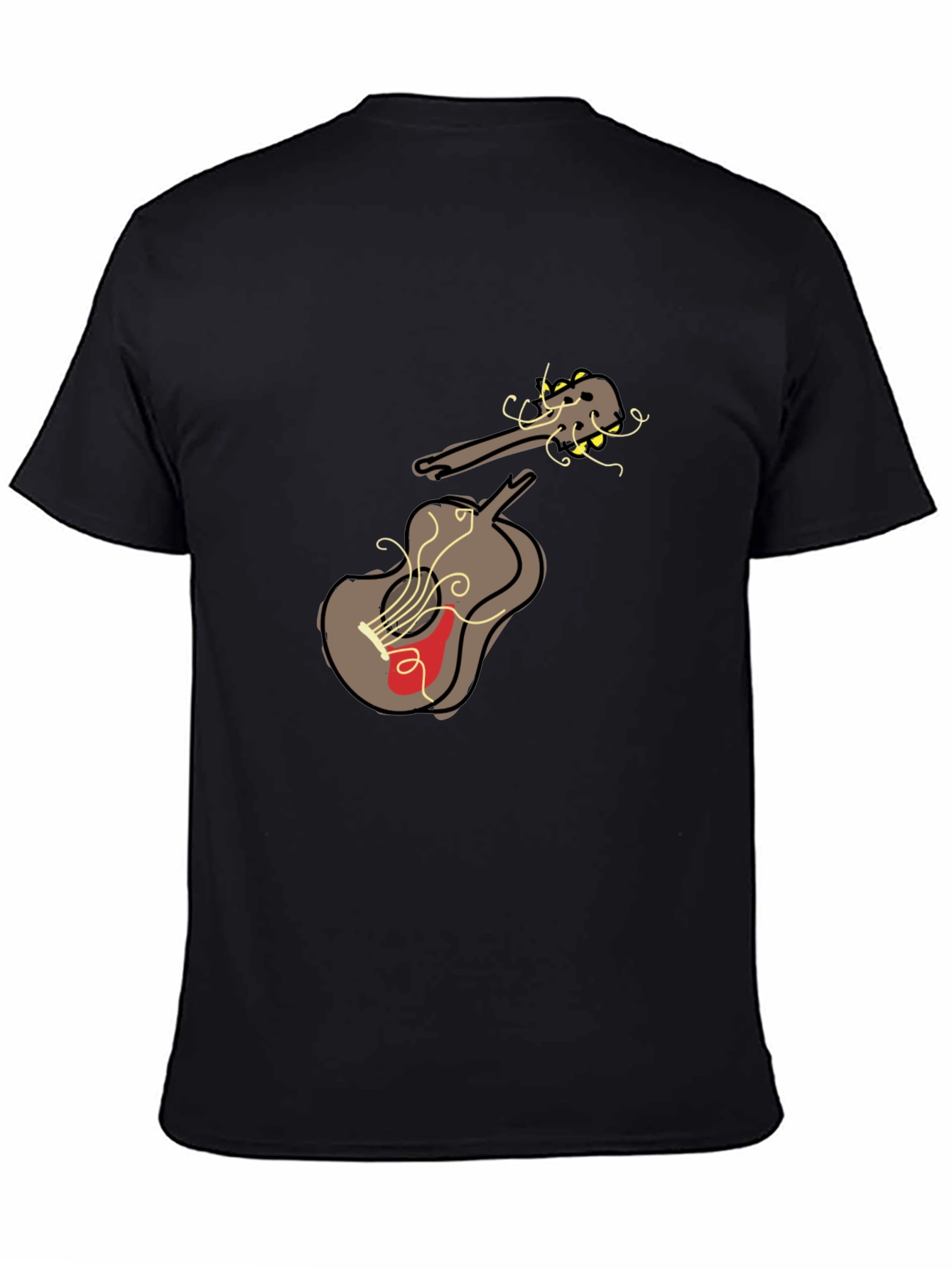 Abstract Guitar Graphic Tee - Unisex Black T-Shirt
