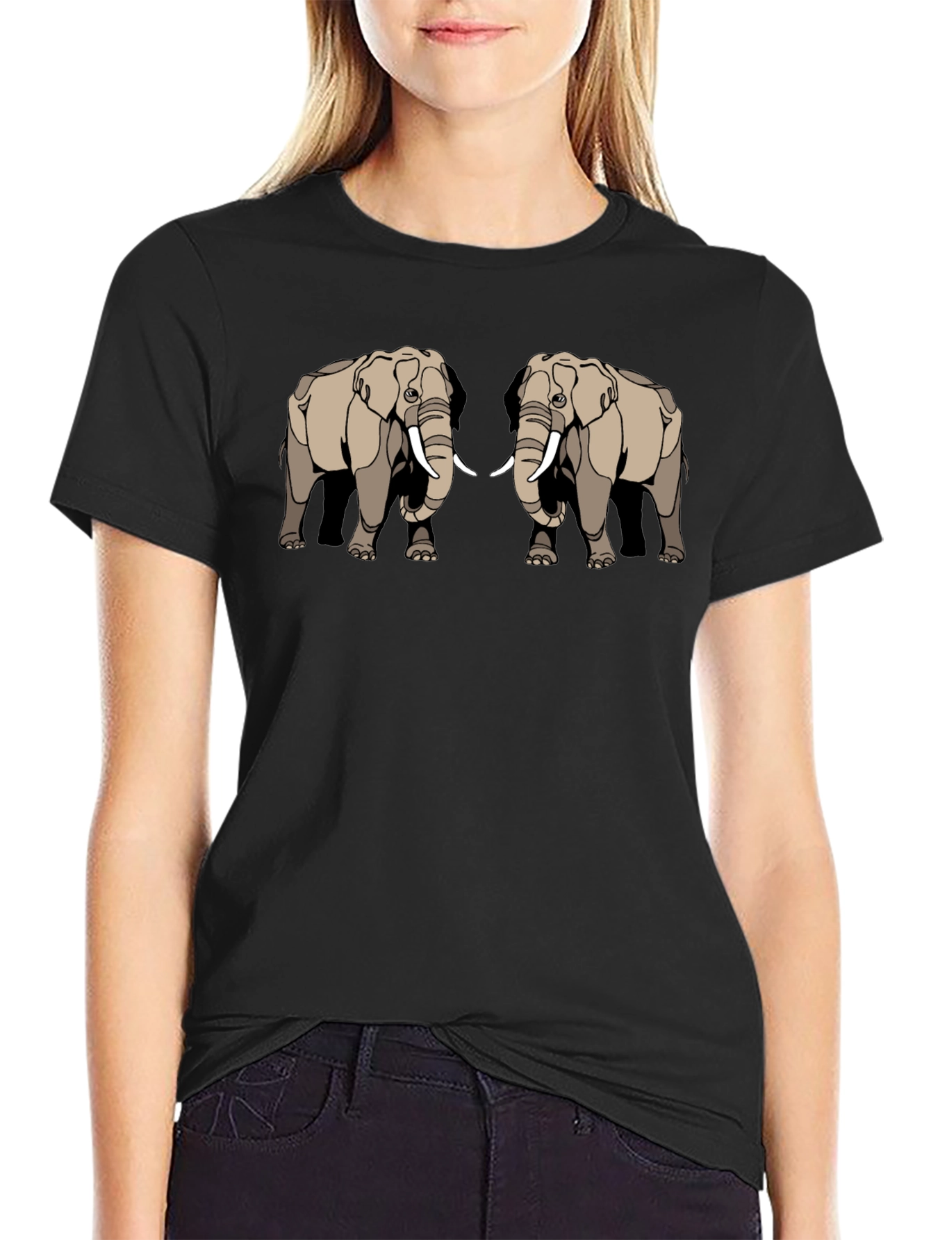 Elephant Graphic Tee - Stylish Black T-Shirt