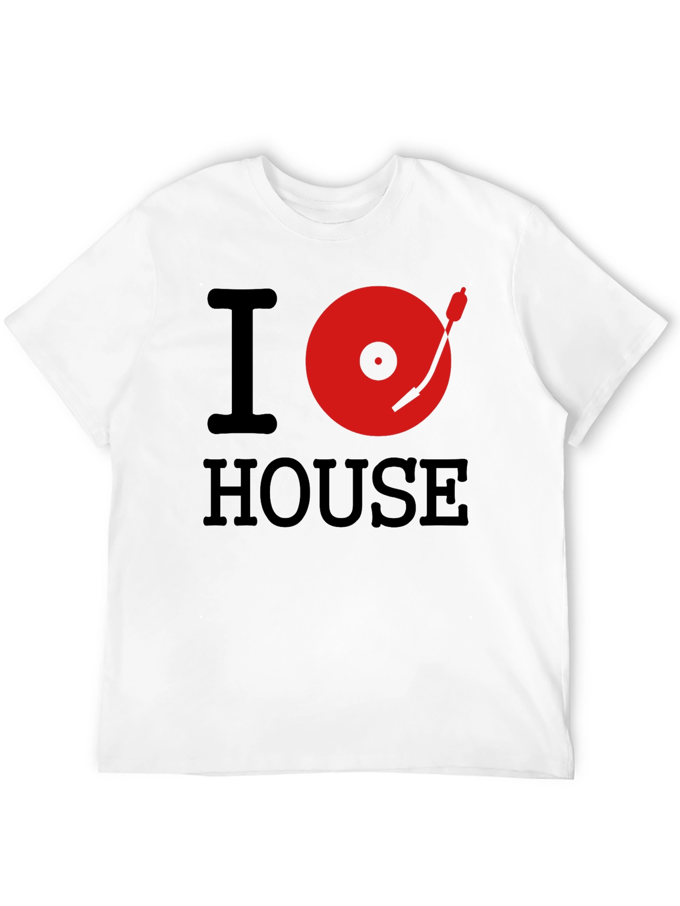 I Love House Music T-Shirt DJ Black Tee