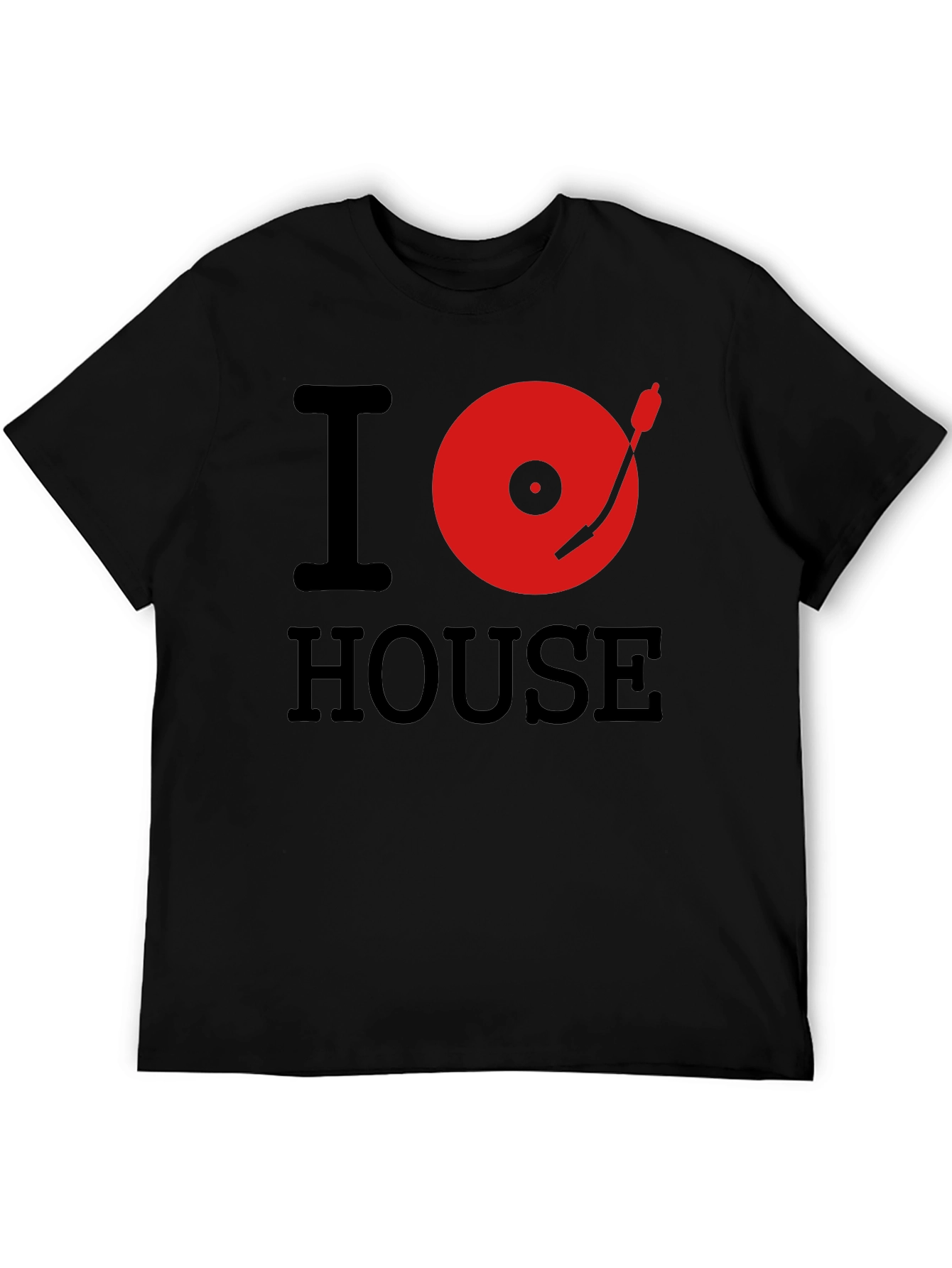 I Love House Music T-Shirt DJ Black Tee