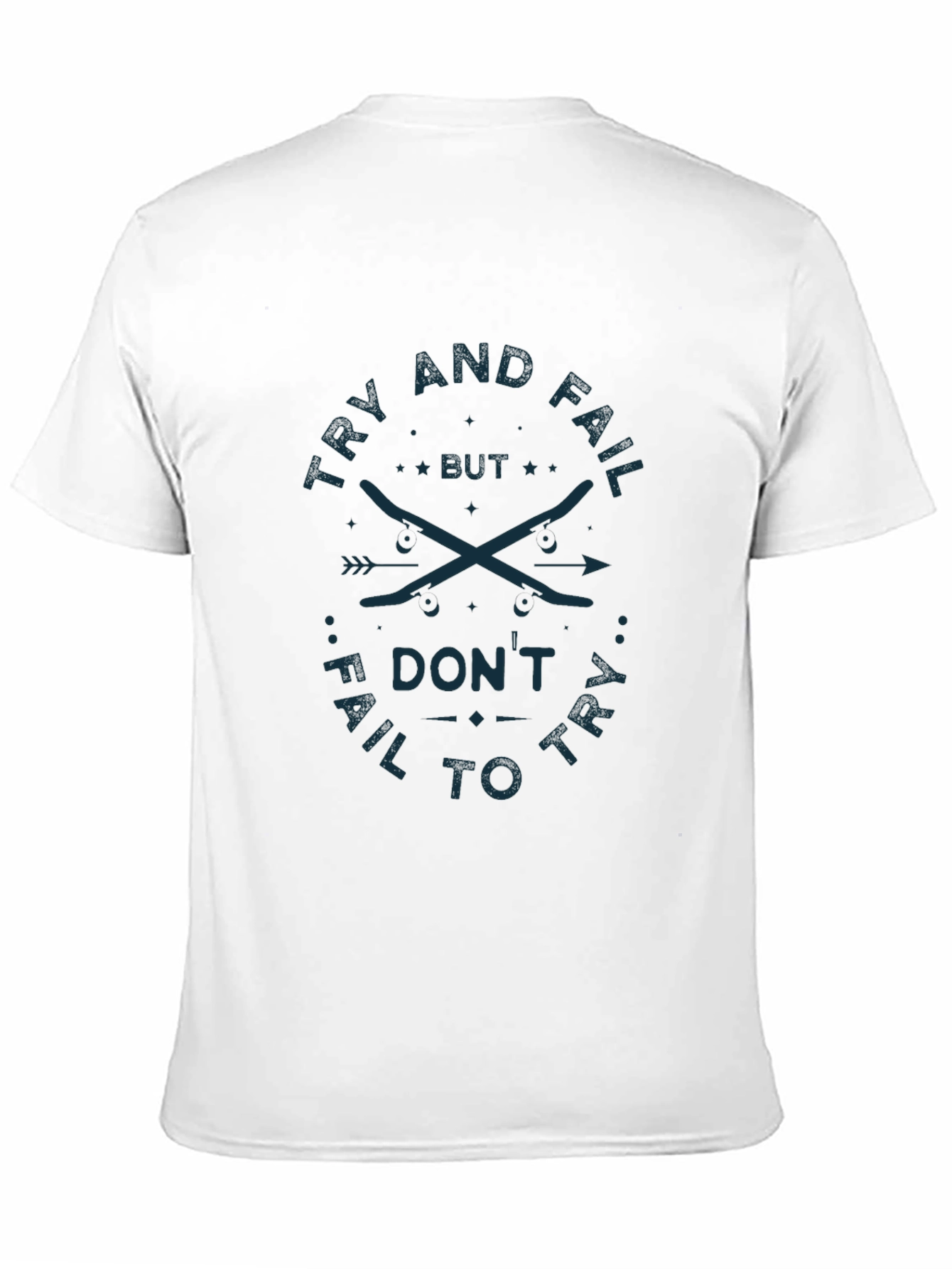 Try and Fail Graphic Tee - Black Cotton T-Shirt