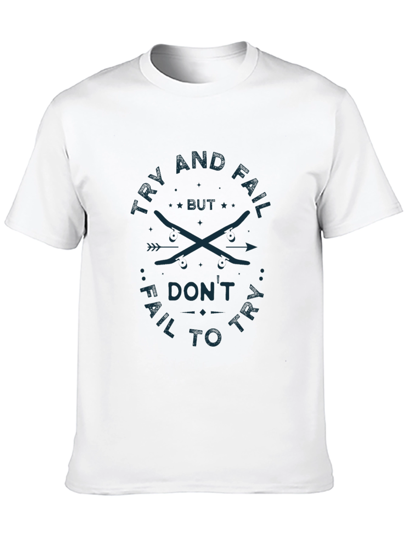 Try and Fail Graphic Tee - Black Cotton T-Shirt