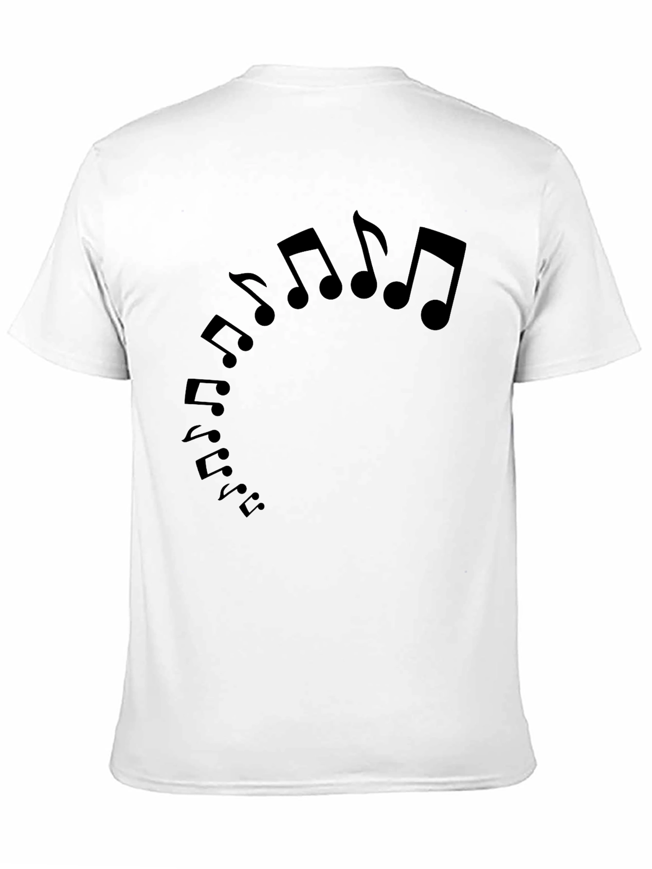 Musical Notes Graphic Tee - Black Cotton T-Shirt