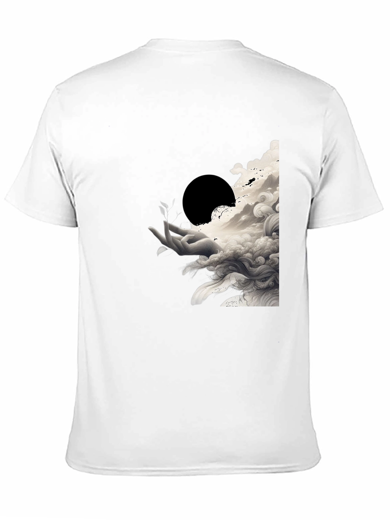 Abstract Hand Graphic Tee - Black