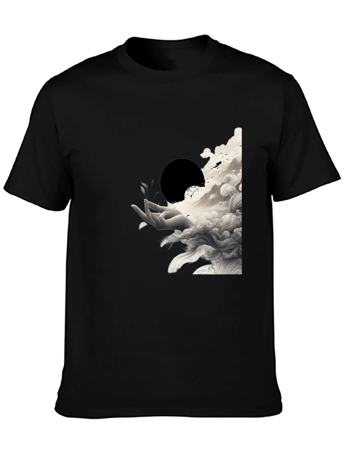Abstract Hand Graphic Tee - Black