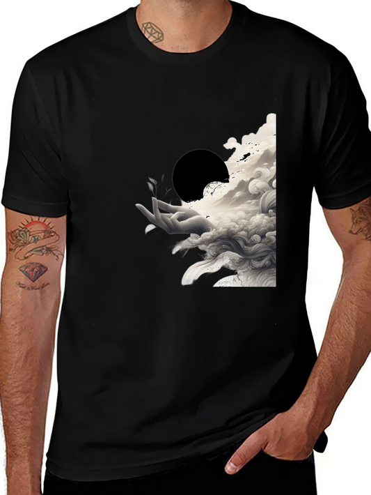 Abstract Hand Graphic Tee - Black