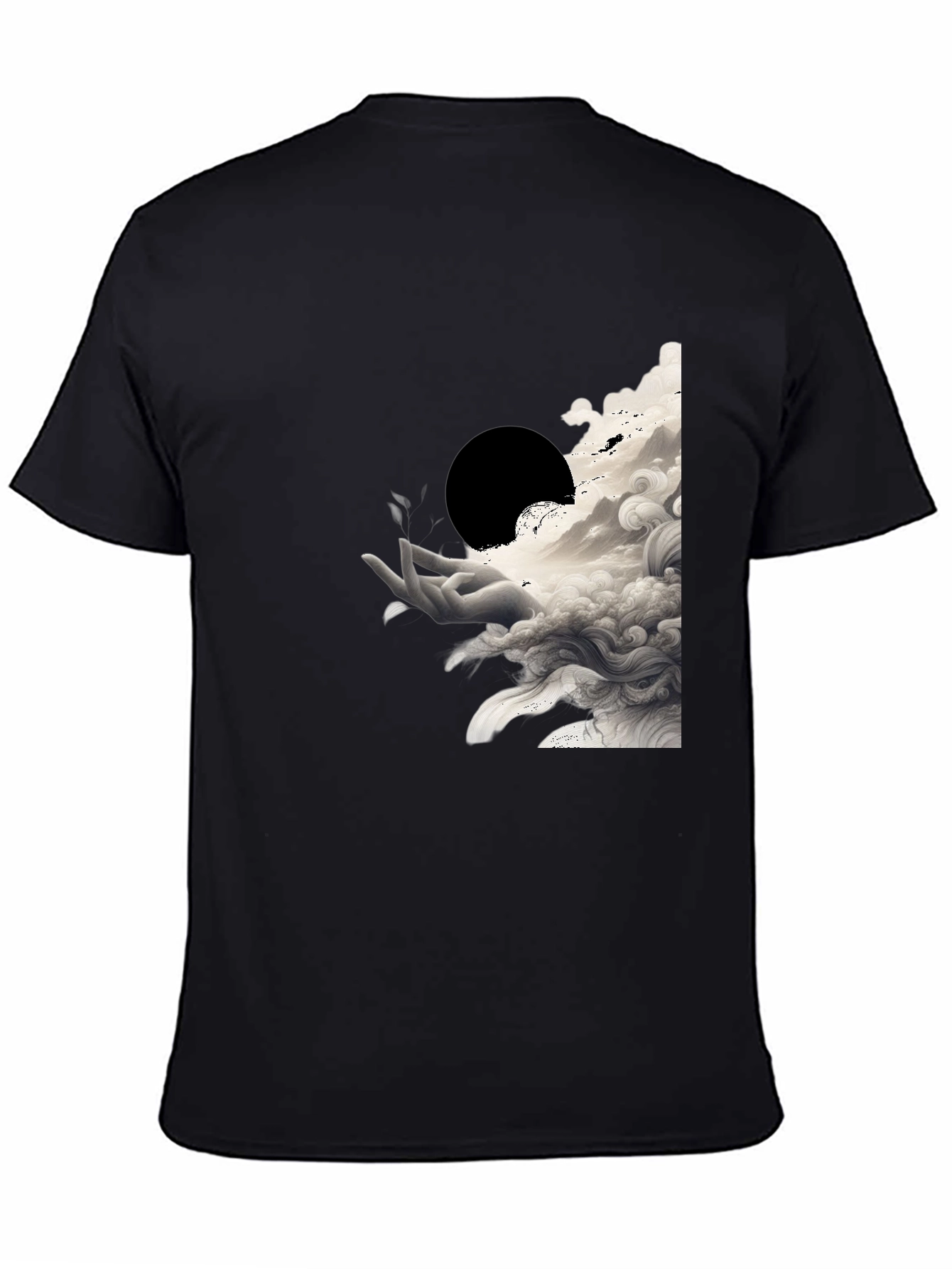 Abstract Hand Graphic Tee - Black
