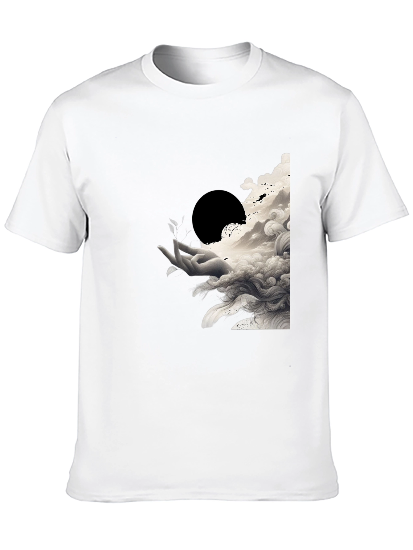 Abstract Hand Graphic Tee - Black