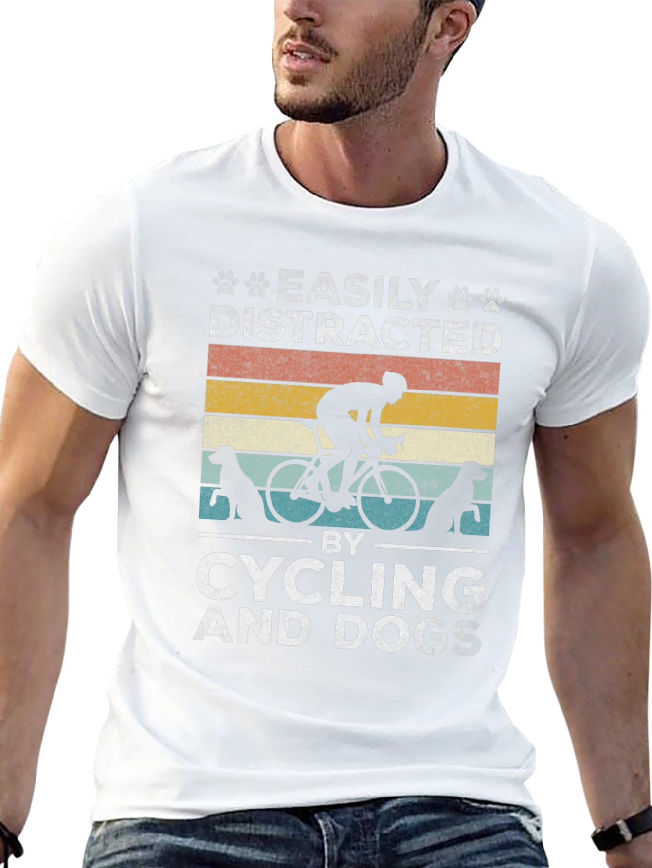 Easily Distracted by Cycling and Dogs T-Shirt