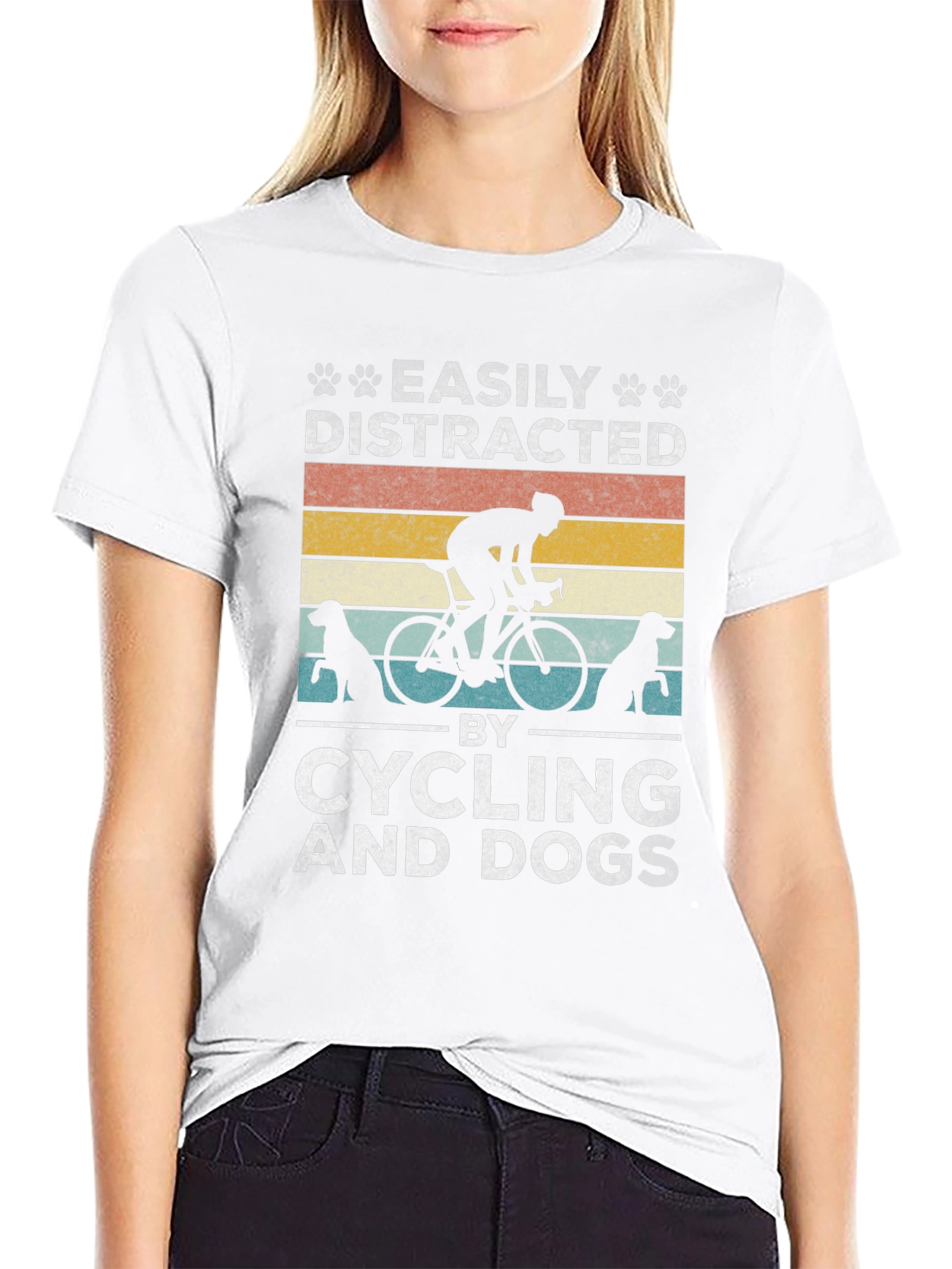 Easily Distracted by Cycling and Dogs T-Shirt