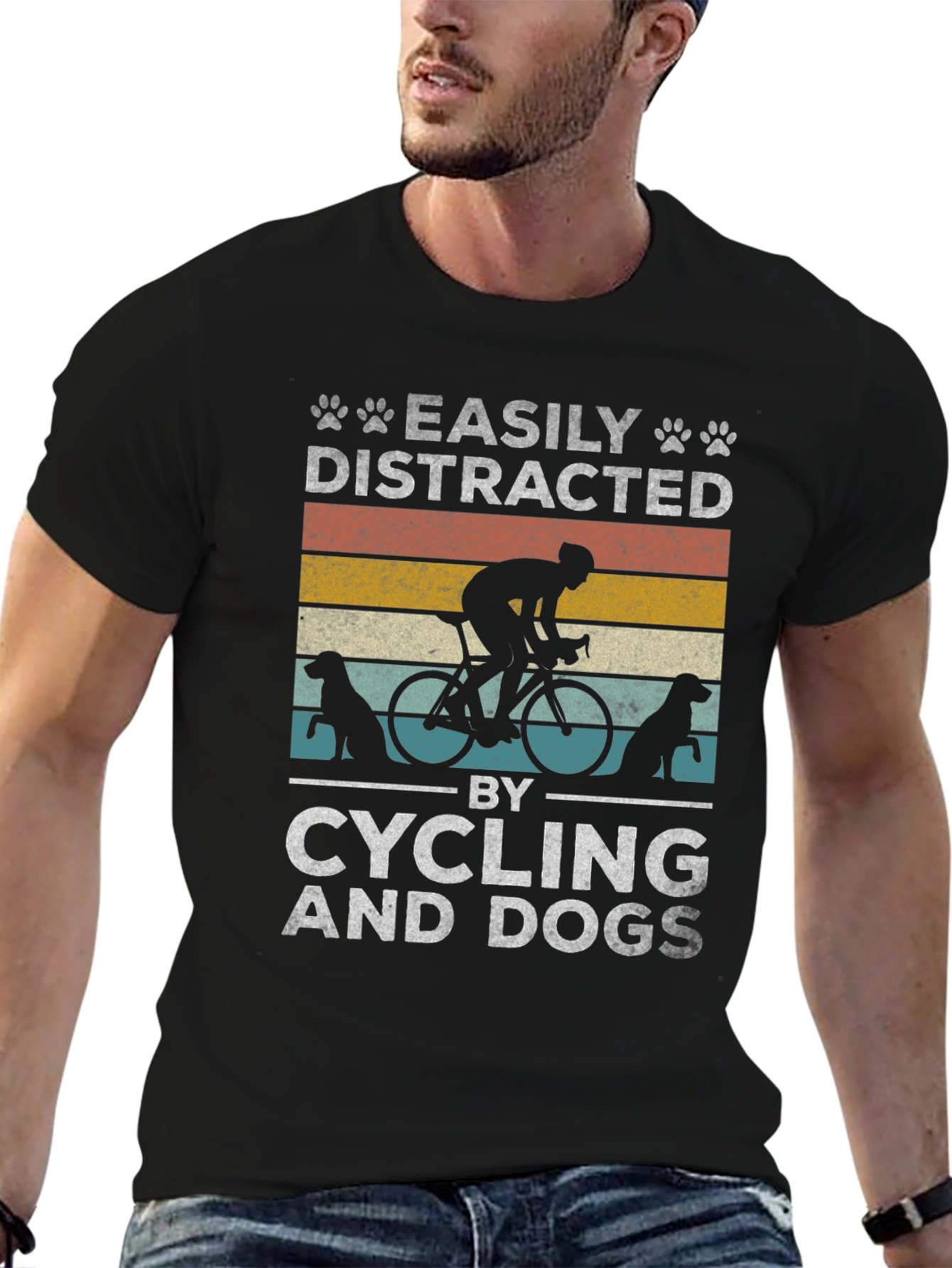 Easily Distracted by Cycling and Dogs T-Shirt