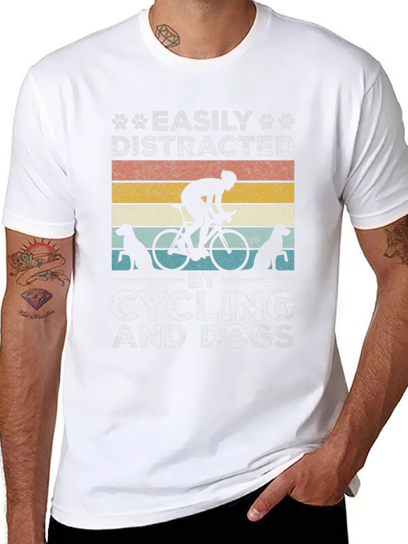Easily Distracted by Cycling and Dogs T-Shirt