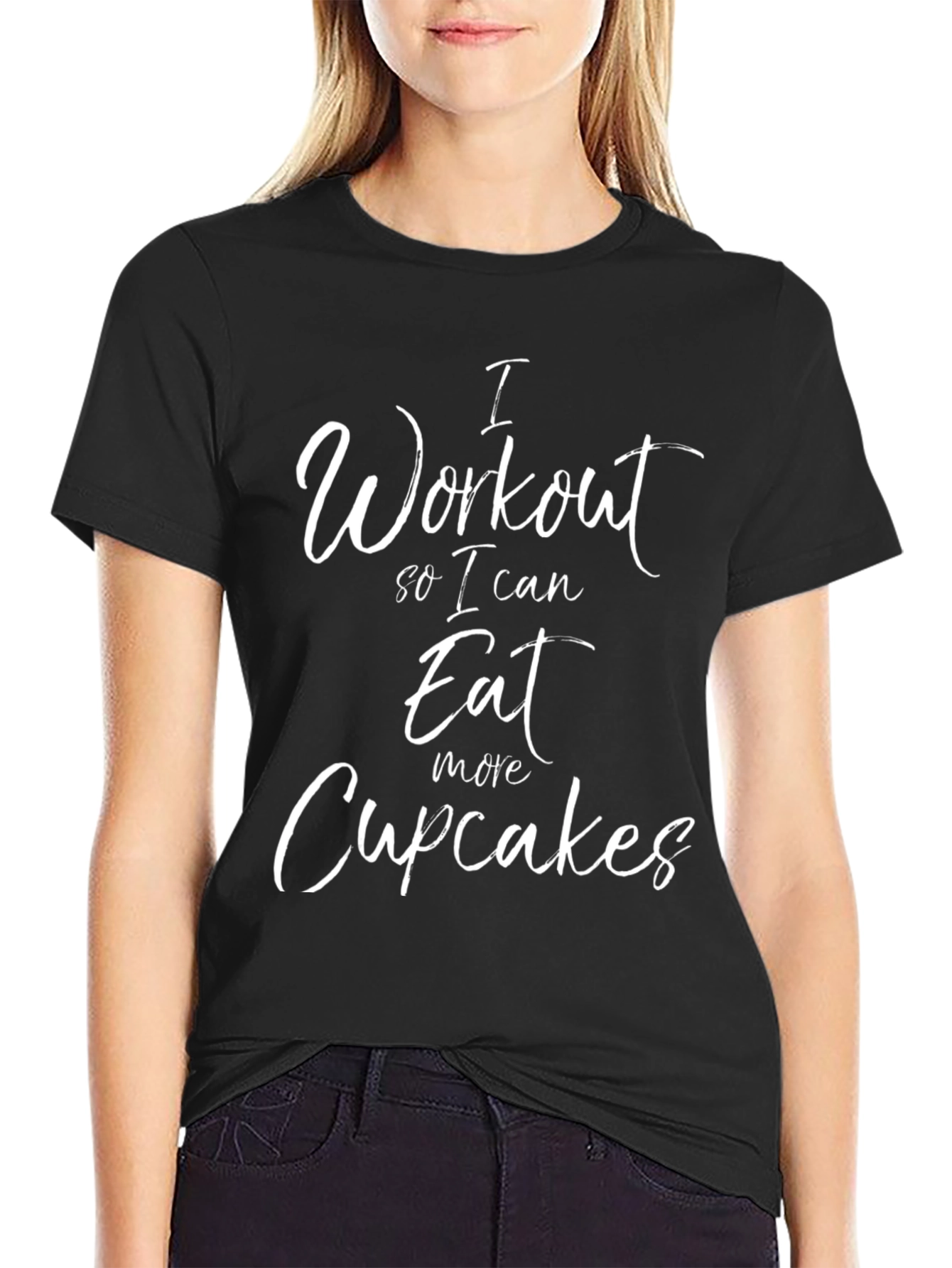 I Workout For Cupcakes Mens Black T-Shirt