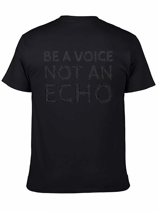 Be A Voice Graphic Tee - Motivational Black T-Shirt