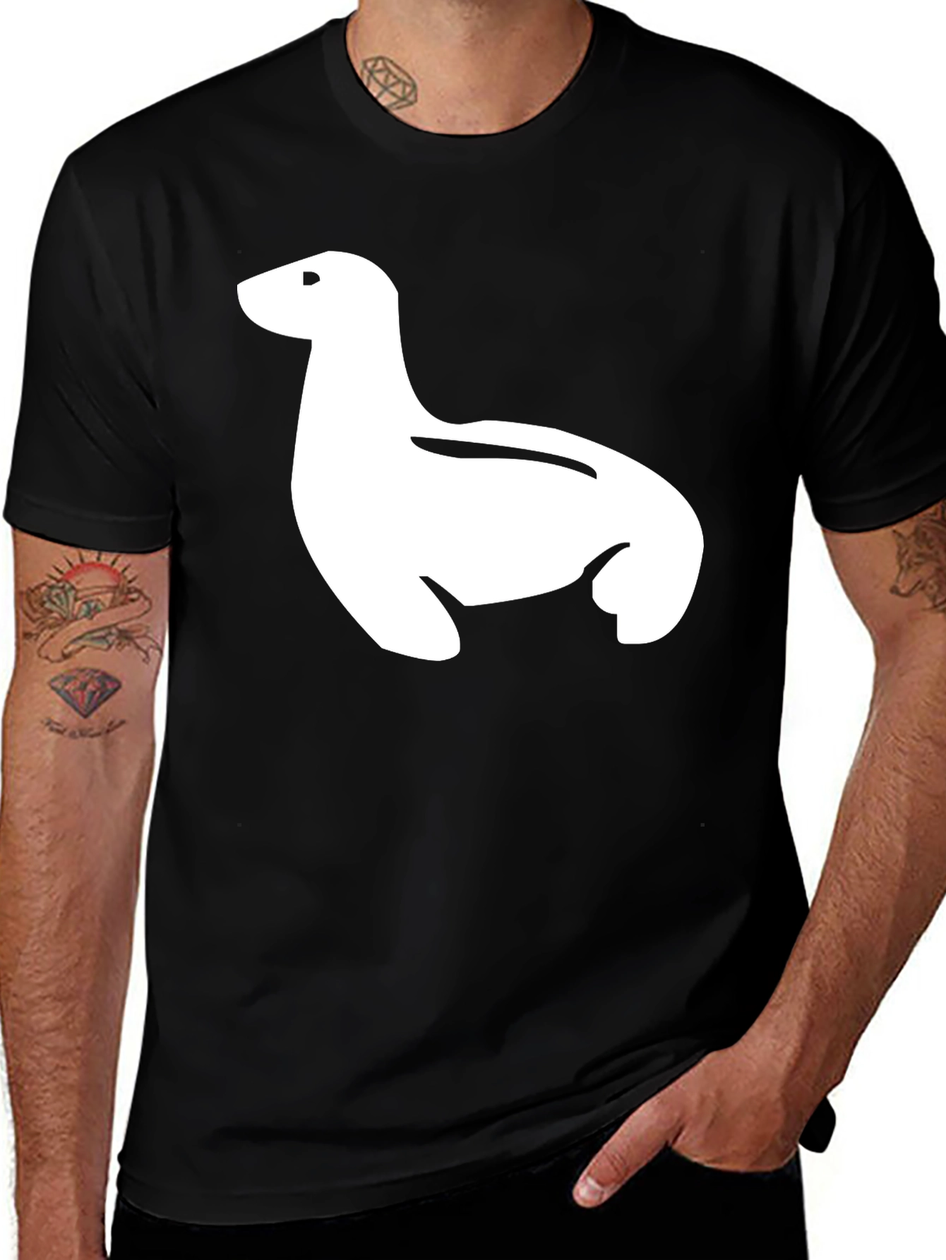 Seal Graphic Black T-Shirt