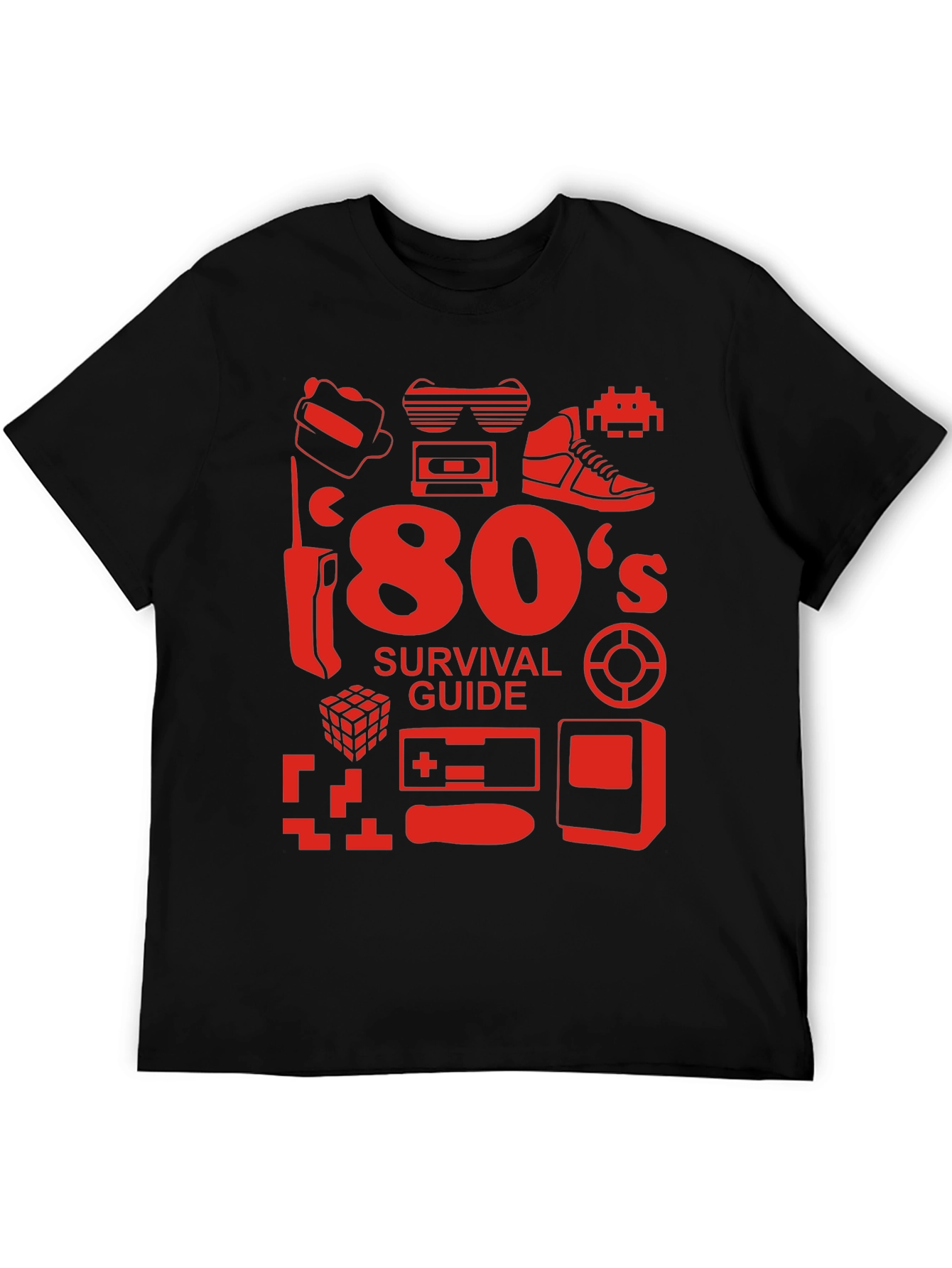 80s Survival Guide Black T-Shirt