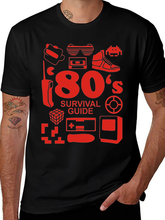 80s Survival Guide Black T-Shirt