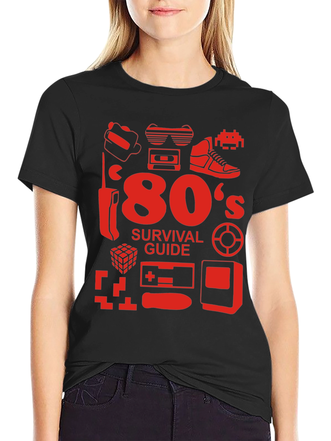 80s Survival Guide Black T-Shirt