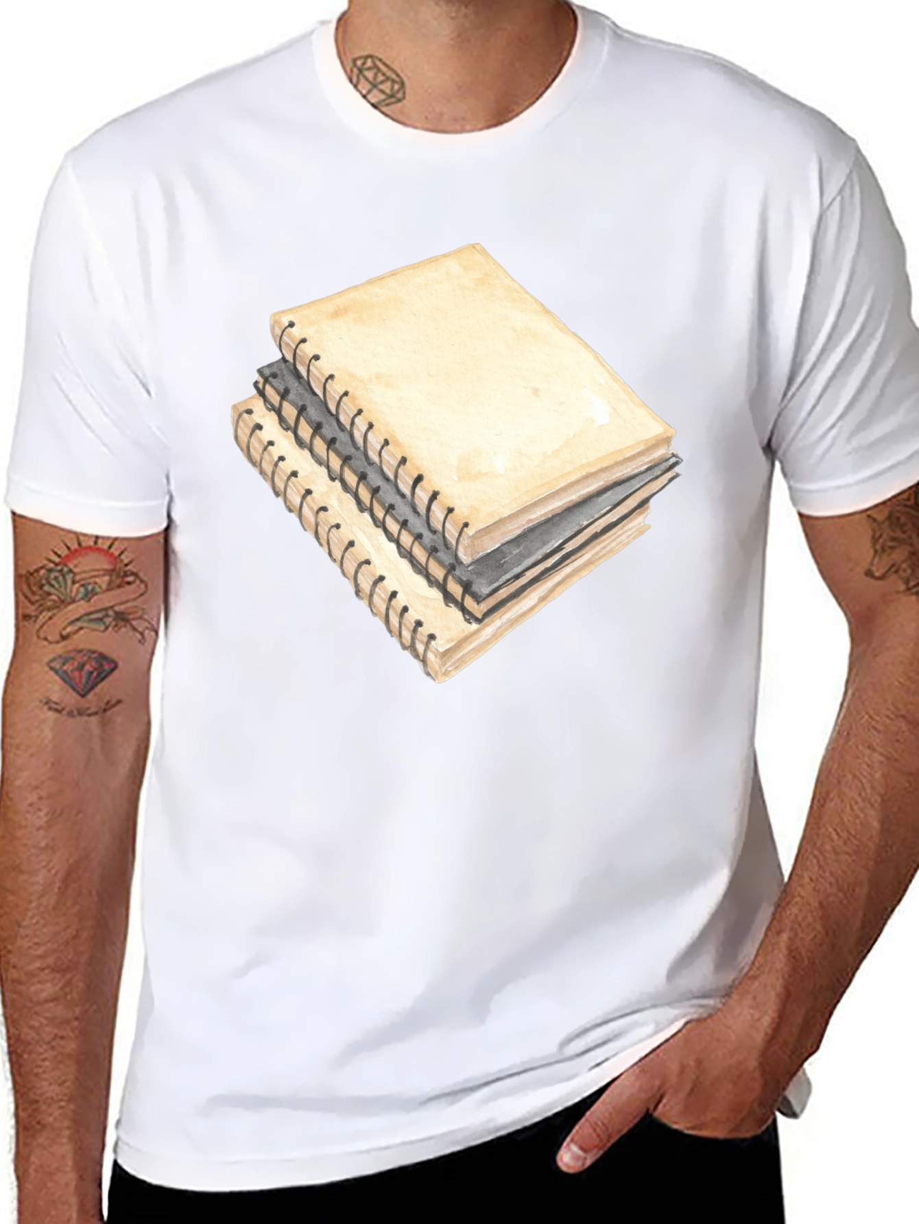 Notebook Stack Graphic Tee