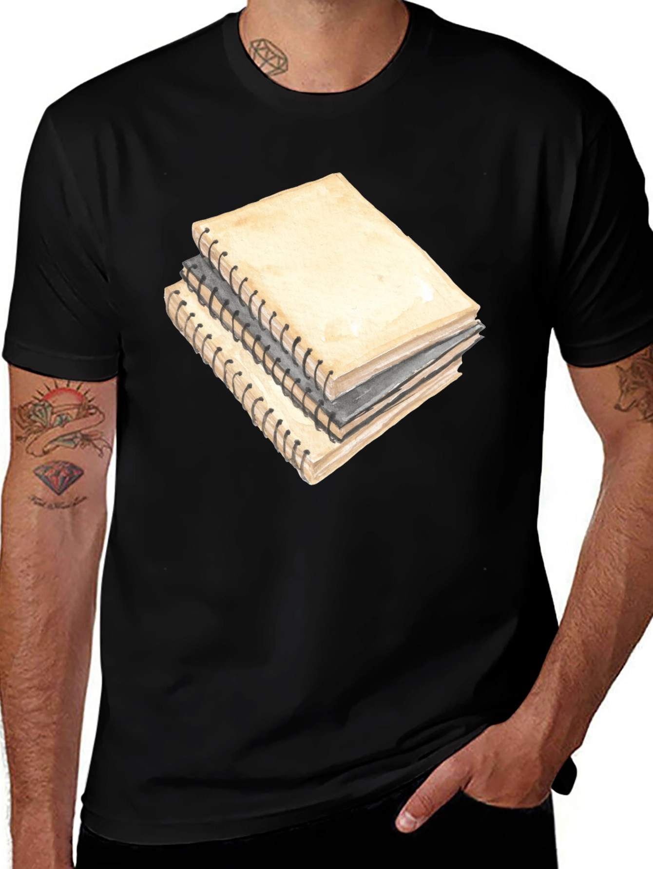 Notebook Stack Graphic Tee