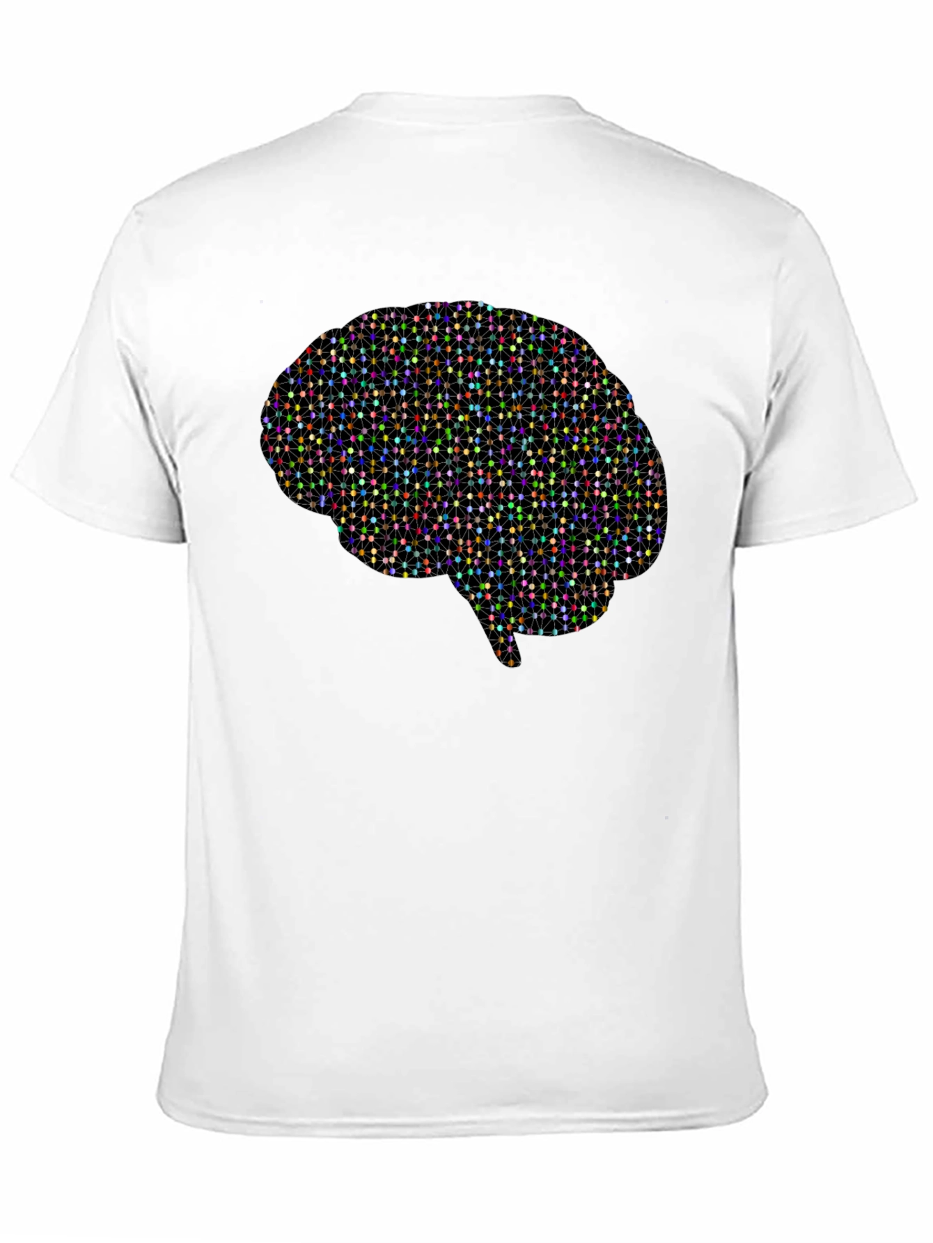 Geometric Brain Graphic Tee - Black Cotton T-Shirt