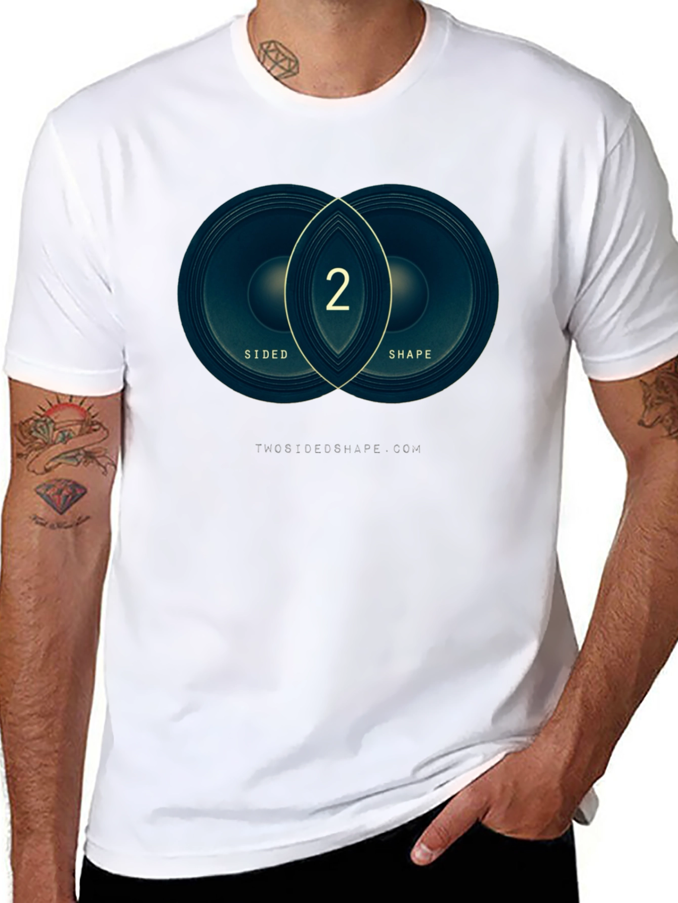 Two Sided Shape Graphic Tee - Modern Design
