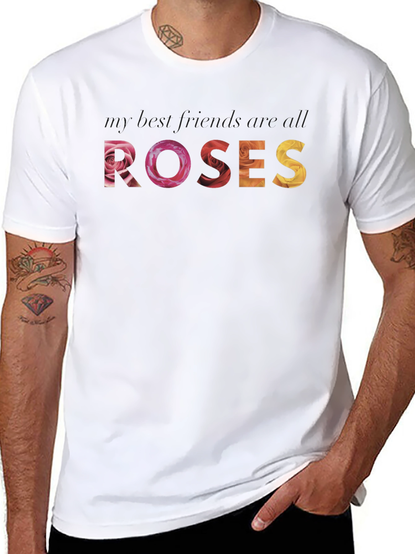 Floral Roses Graphic Tee - Soft Cotton Blend