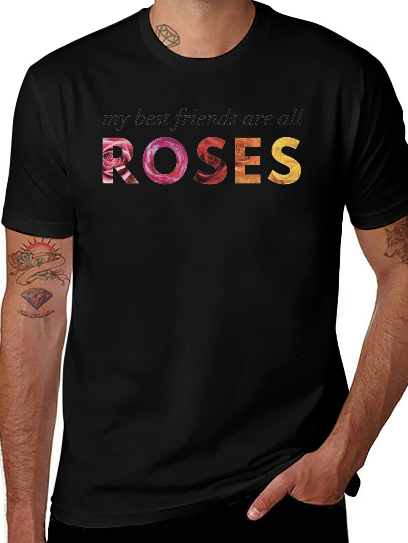 Floral Roses Graphic Tee - Soft Cotton Blend