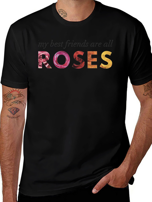 Floral Roses Graphic Tee - Soft Cotton Blend