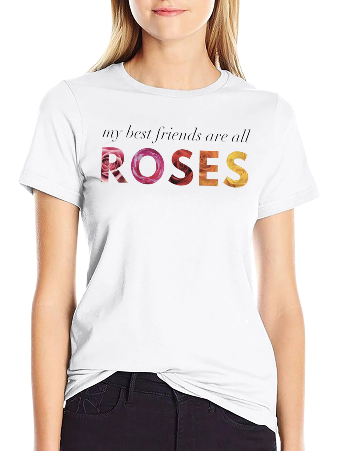Floral Roses Graphic Tee - Soft Cotton Blend