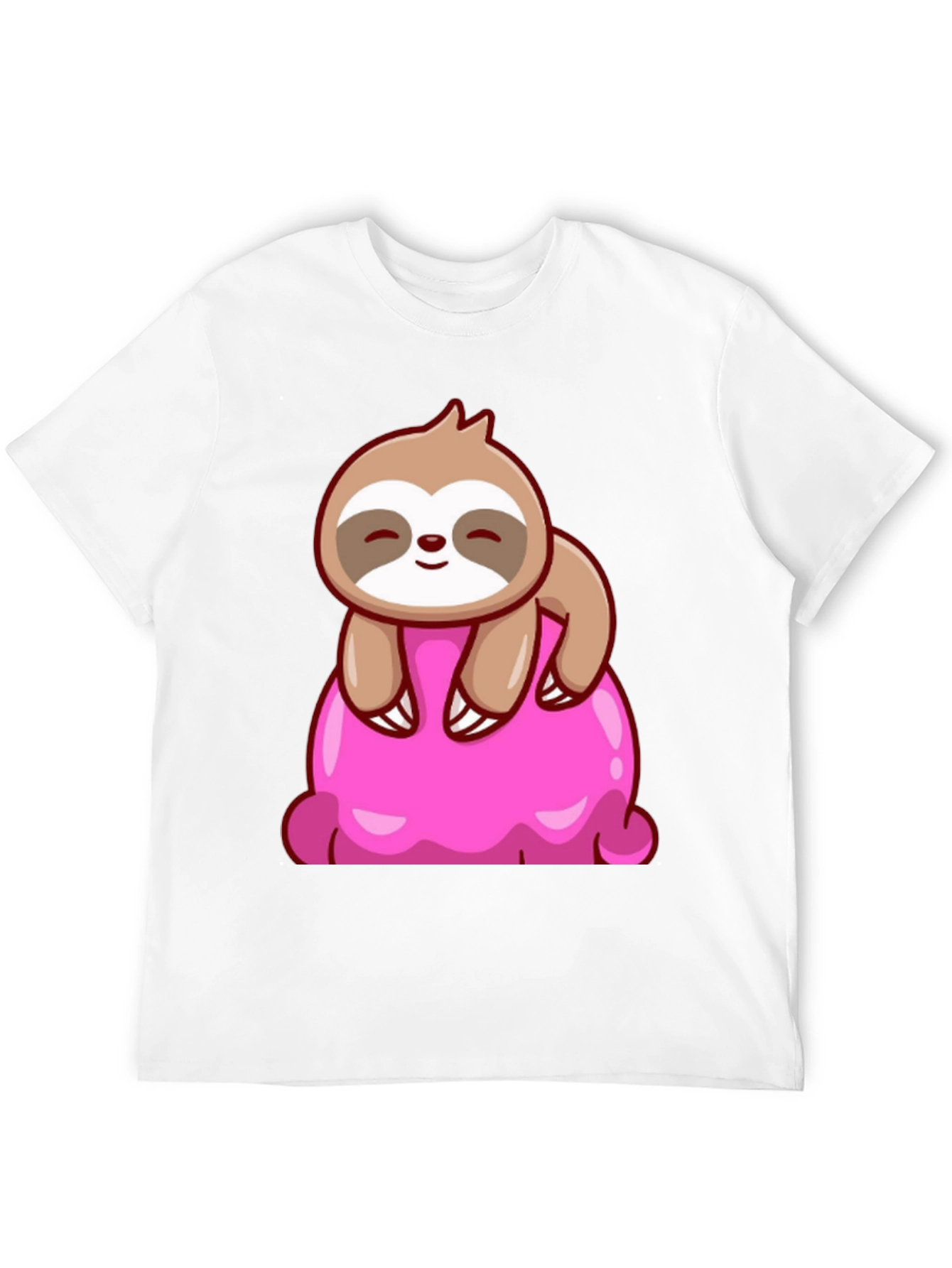 Sloth on Ice Cream Graphic Tee - Black