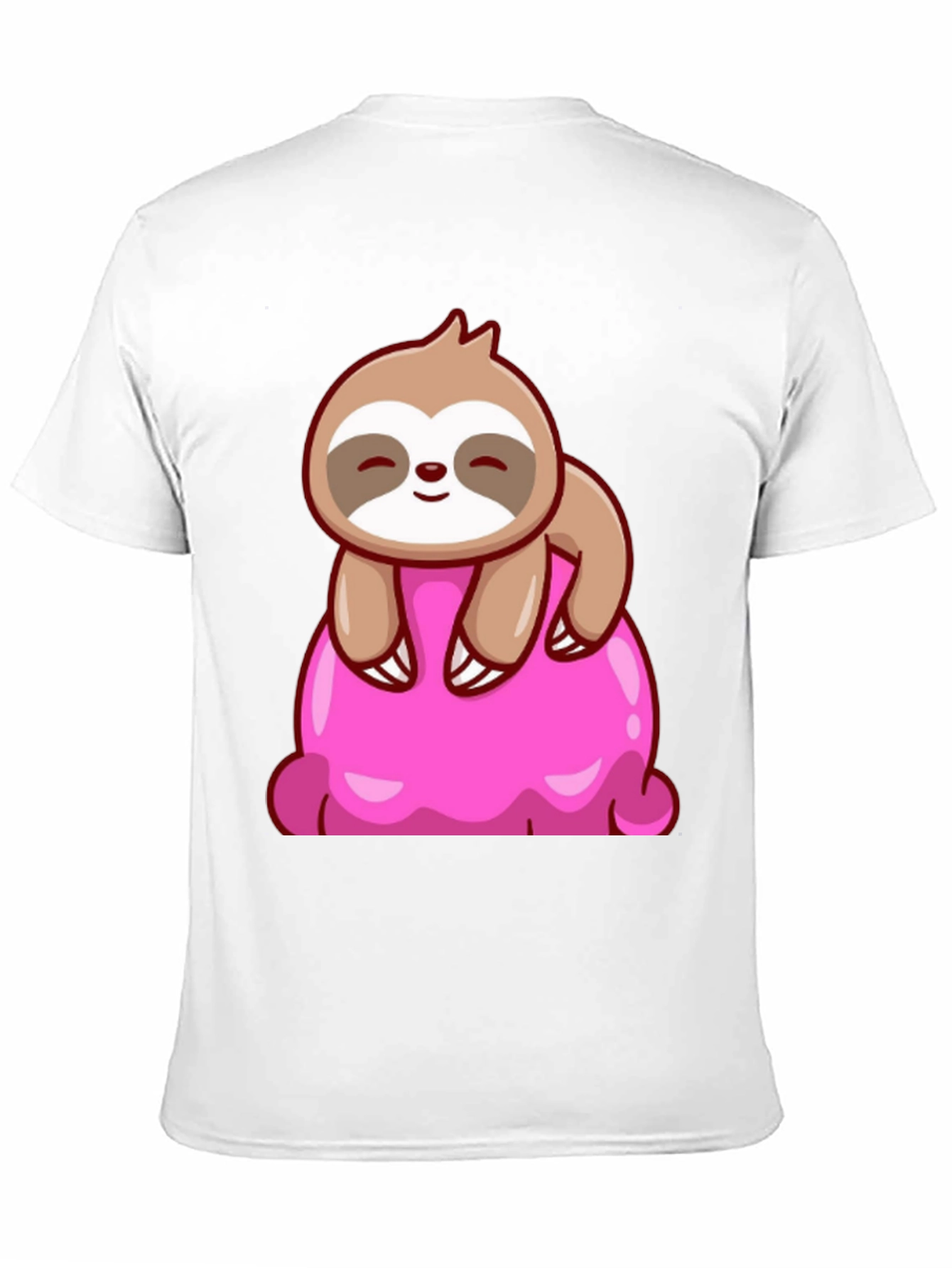 Sloth on Ice Cream Graphic Tee - Black