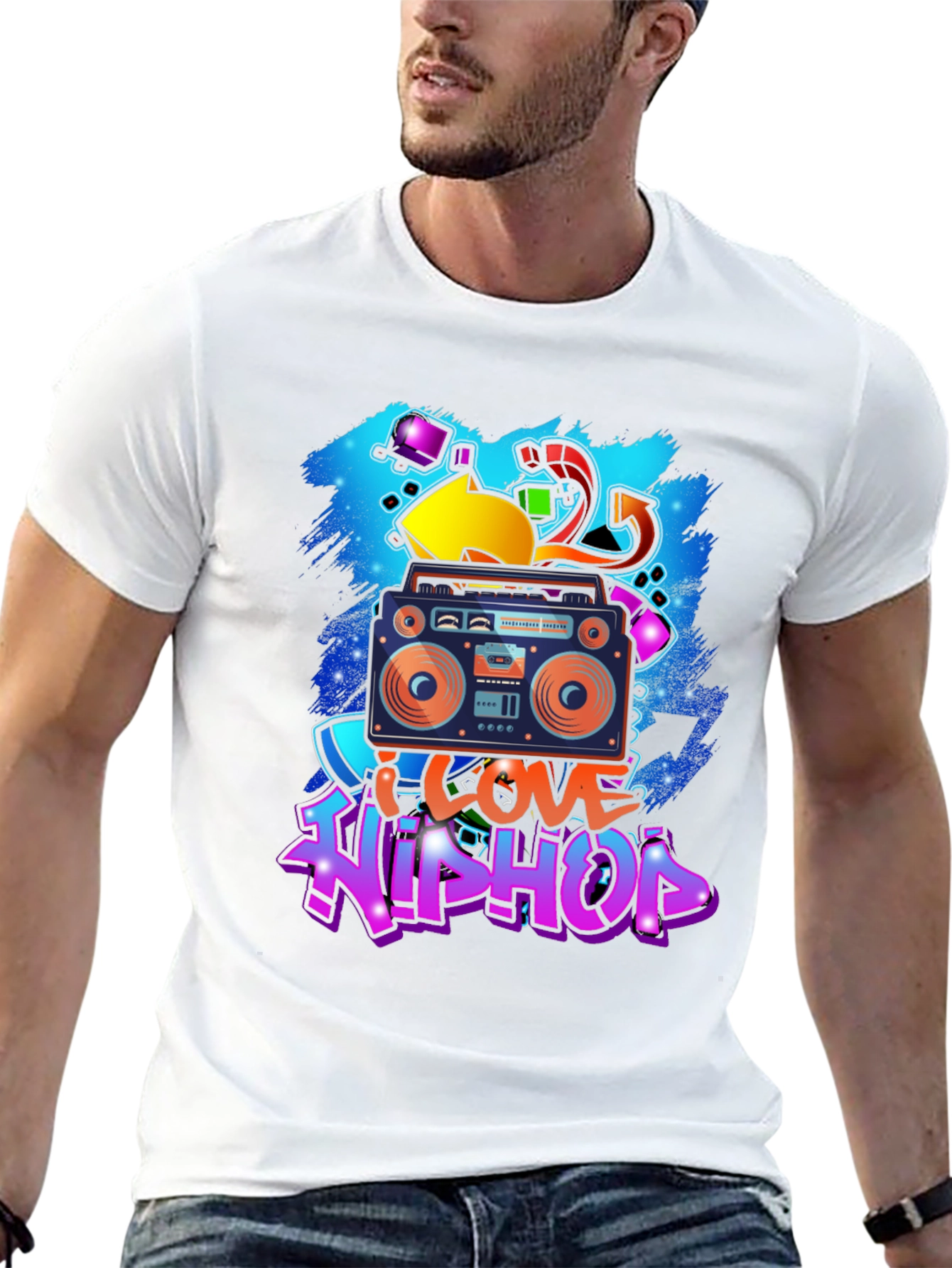 I Love Hip Hop Graphic T-Shirt - Boombox