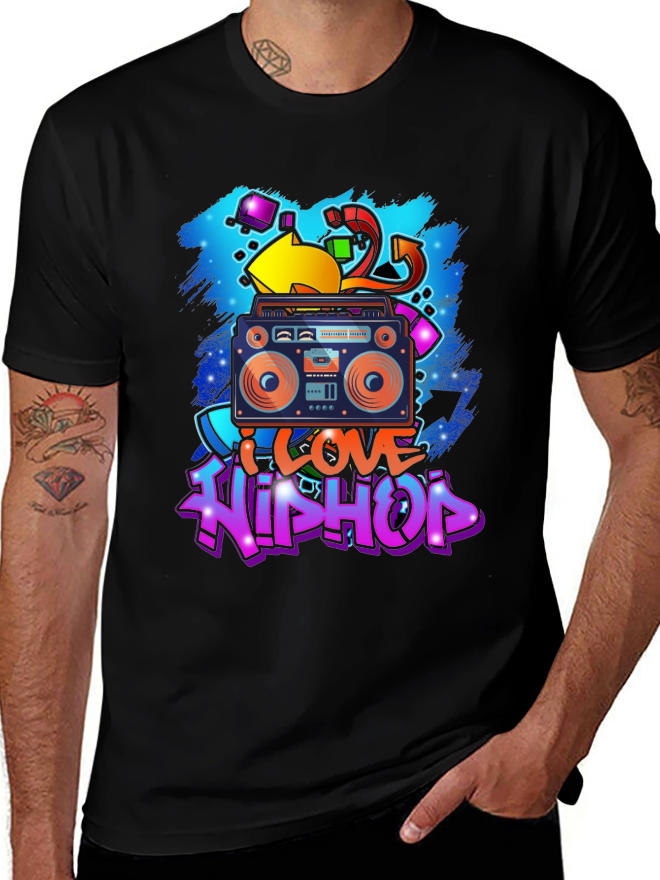 I Love Hip Hop Graphic T-Shirt - Boombox