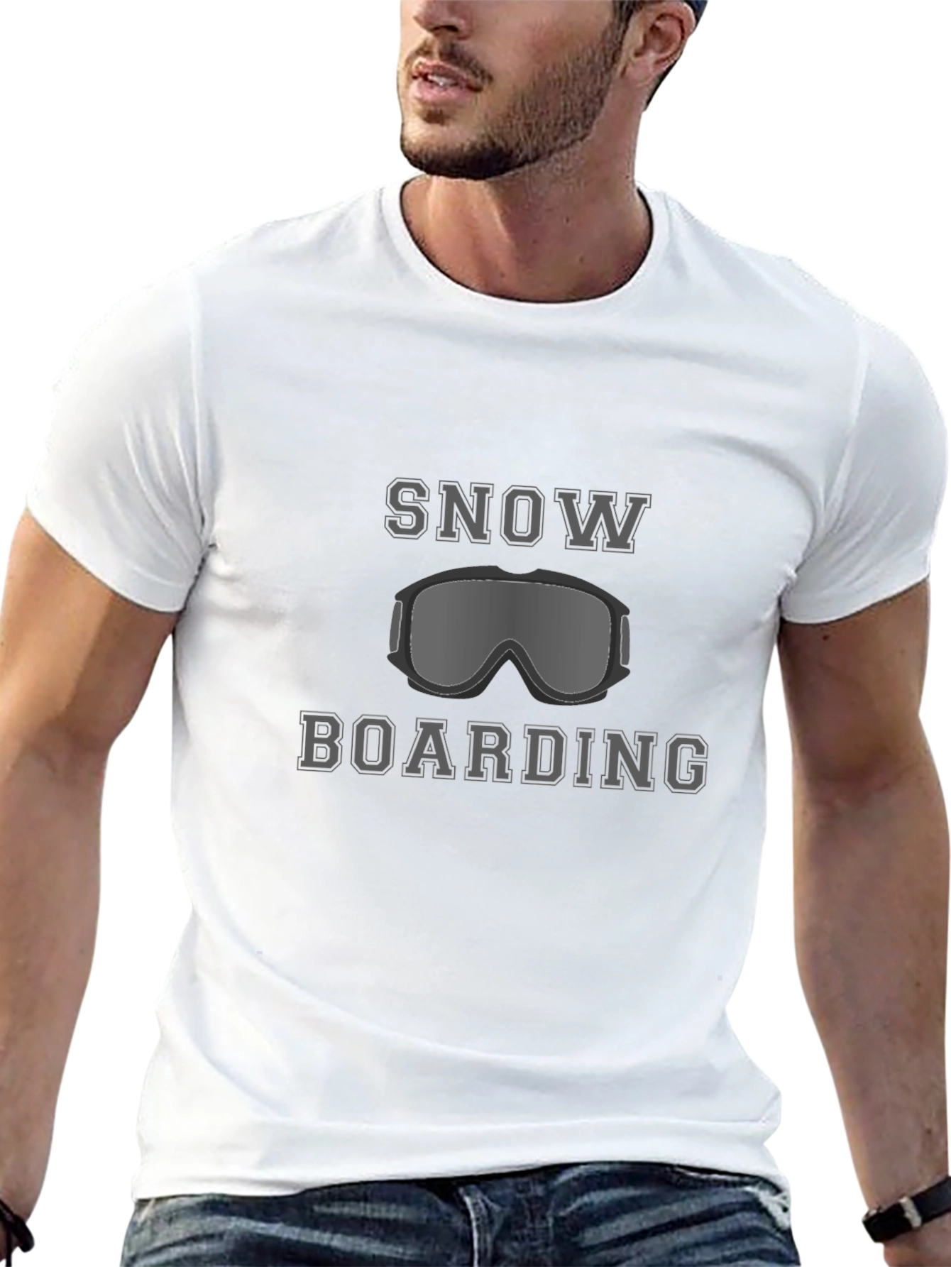 Snowboarding Graphic Tee - Black Casual T-Shirt